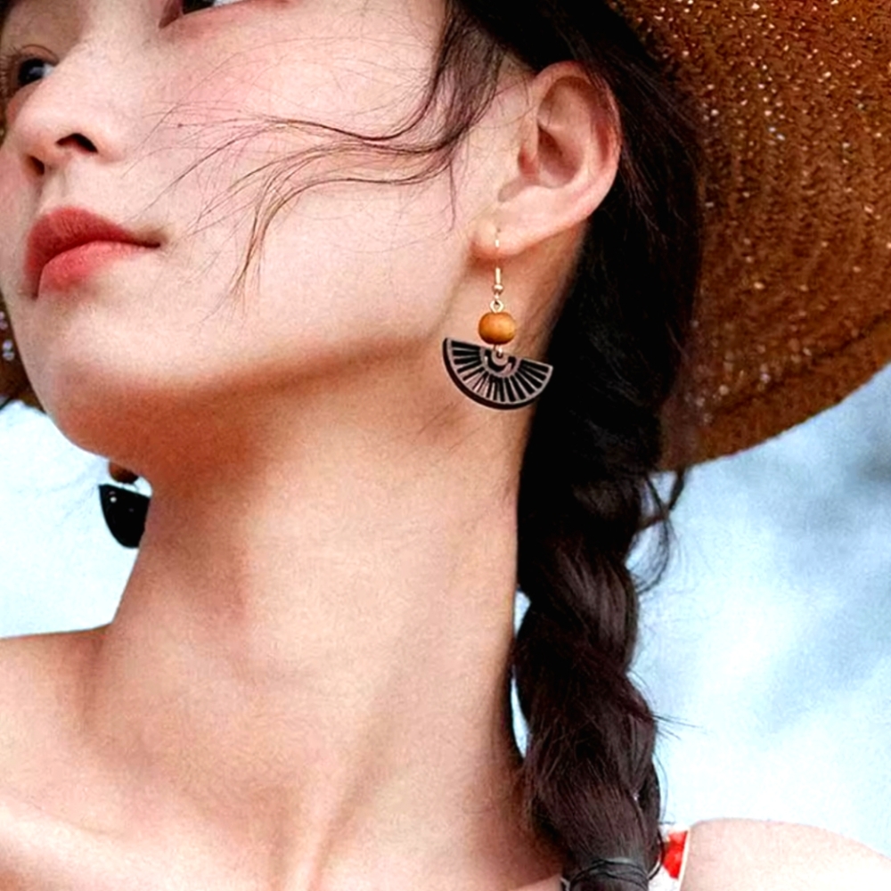 Anthropologie wooden earrings - Picture 1 of 3